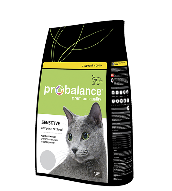 ProBalance Sensitive сухой корм для взрослых кошек с чувствительным пищеварением, с курицей и рисом