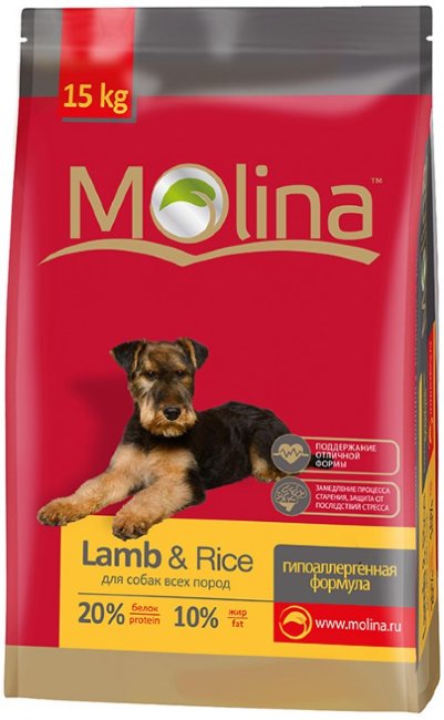 Корм Molina Adult Lamb & Rice гипоаллергенный корм для всех пород