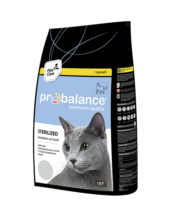 ProBalance Sterilized сухой корм для кастрированных котов и стерилизованных кошек Курица/рис