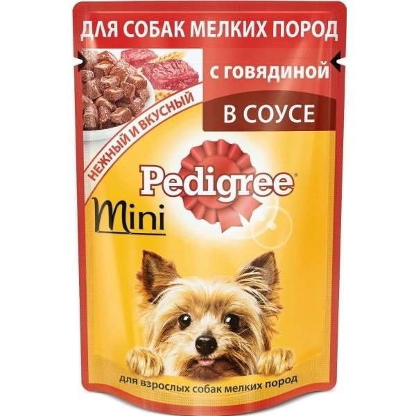 Pedigree пауч влажный корм для взрослых собак мелких пород с говядиной в соусе