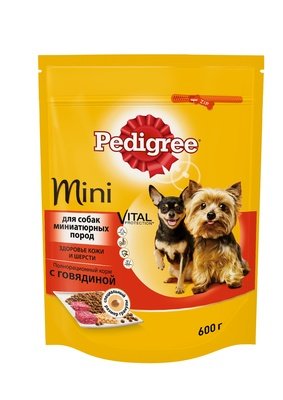 Pedigree сухой корм для взрослых собак миниатюрных пород с говядиной, Vital Protection