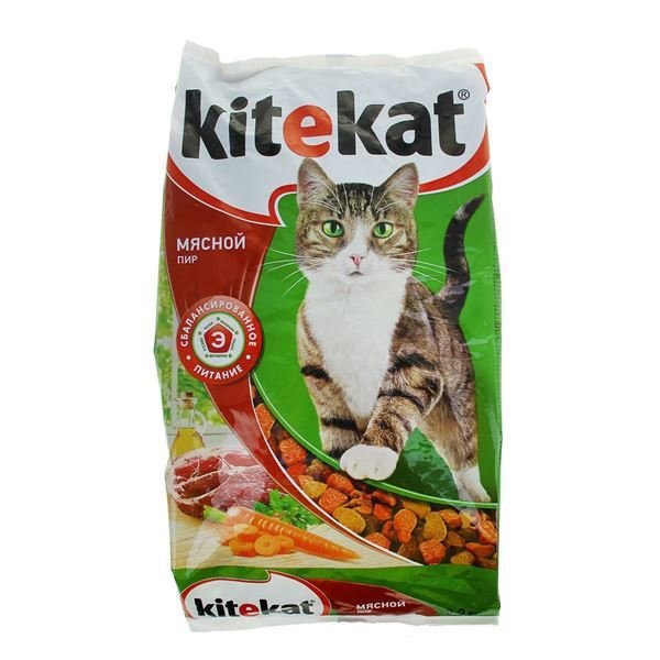 KITEKAT Сухой корм для котов и кошек Мясной пир 