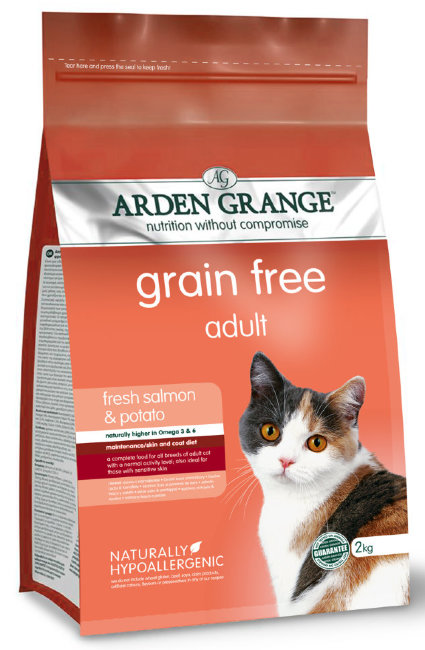 Корм Arden Grange Adult Cat Salmon & Potato (Grain Free) сухой беззерновой для взрослых кошек, лосось и картофель