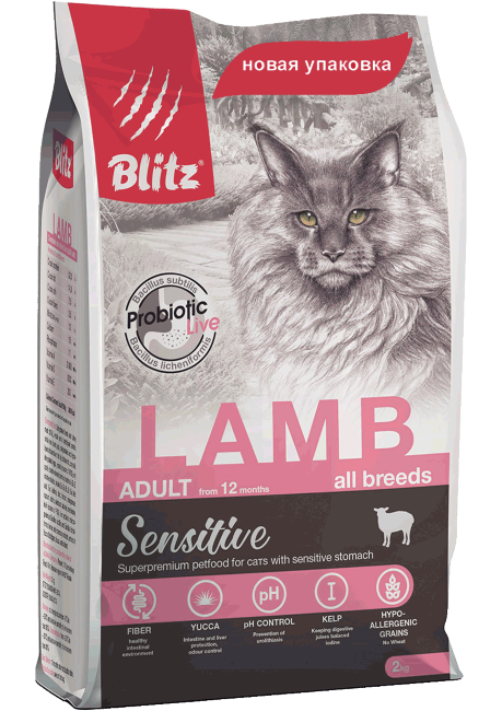 Сухой корм Blitz For Adult Cats Lamb для взрослых кошек «Ягнёнок»
