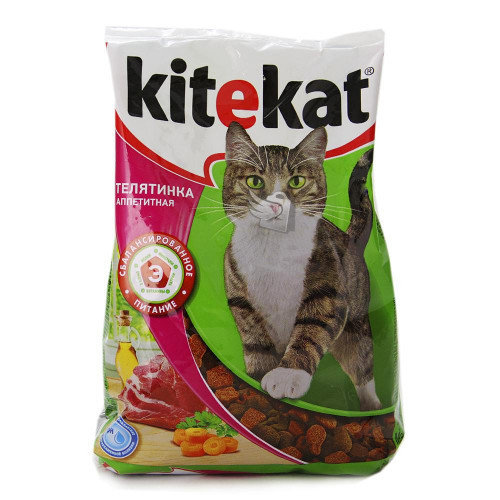 KITEKAT Сухой корм для котов и кошек Телятинка аппетитная