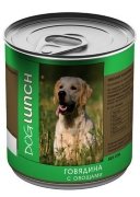 Dog Lunch консервы влажный корм для собак всех пород Говядина с овощами 