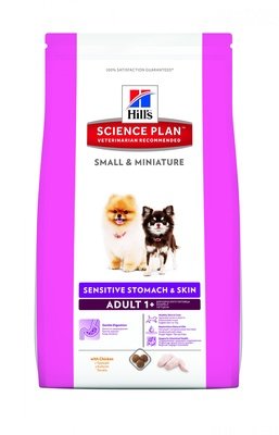  Hill's Science Plan для взрослых собак малых и миниатюрных пород с чувствительным желудком/кожей, курица, Canine Adult Small&Miniature Sensitive Stomach&Skin with Chicken
