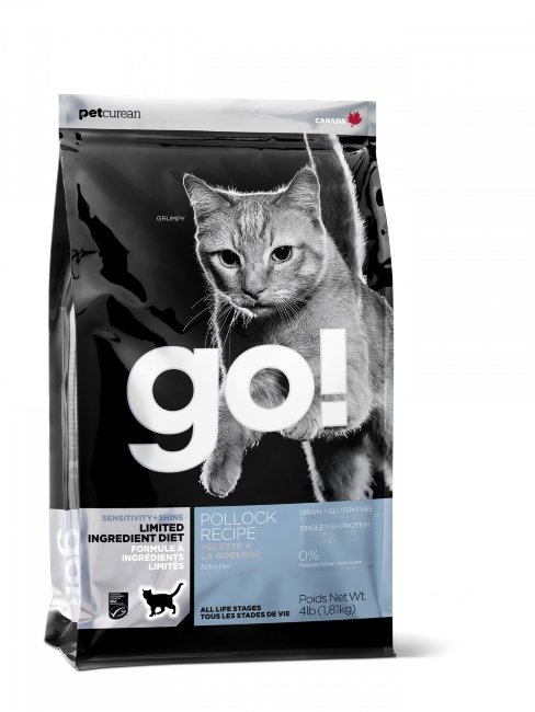 Корм GO! NATURAL Holistic беззерновой для котят и кошек с чувствительным пищеварением, с треской, Sensitivity + Shine Grain Free Pollock Cat Recipe