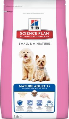 Hill's Science Plan для пожилых собак мелких и миниатюрных пород, с курицей, Canine Mature Adult 7+ Small & Miniature with Chicken