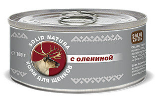 Solid Natura фаршевое консервированное питание для щенков, с олениной 
