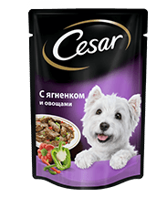 Cesar пауч влажный корм для взрослых собак Ягненок с овощами