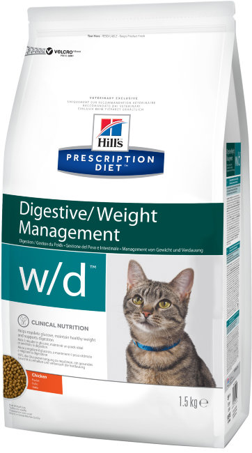 Hill's PD Feline W/D Корм сухой для кошек Диета для поддержания веса, лечения сахарного диабета
