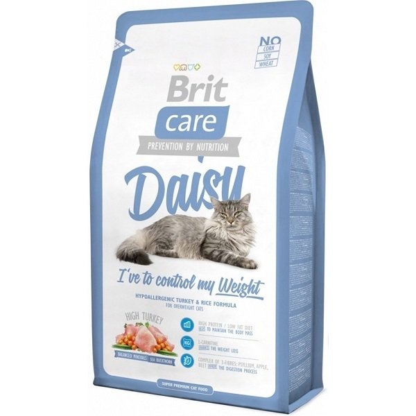 BRIT CARE Cat Daisy Корм сухой Гипоаллергенный с Индейкой и рисом для кошек с избыточным весом
