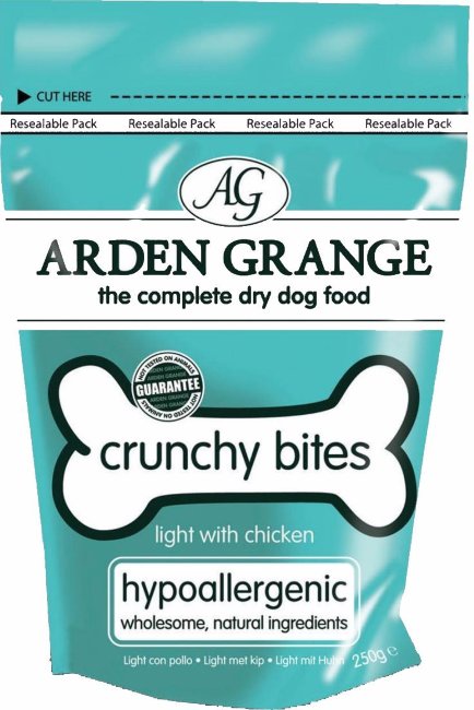 Лакомство для собак Arden Grange Crunchy Bites light rich in Chicken диетическое, низкокалорийное, с курицей