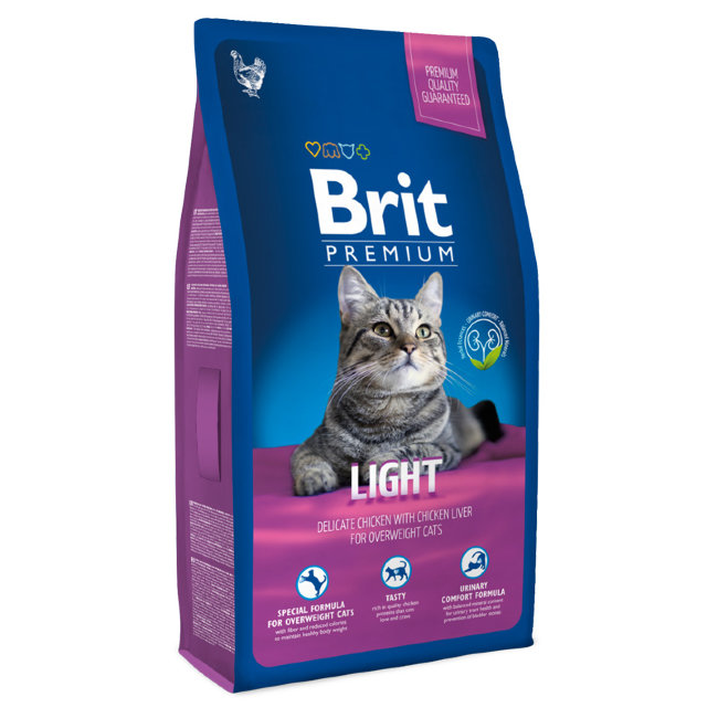 Brit Premium Cat Light сухой корм для кошек склонных к излишнему весу с Курицей и печенью