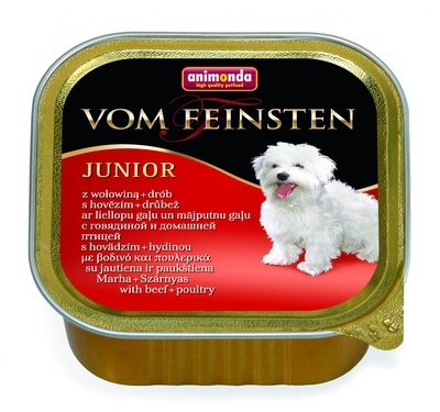 Animonda Vom Feinsten Junior консервы для щенков и юниоров с говядиной и мясом домашней птицы